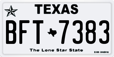 TX license plate BFT7383