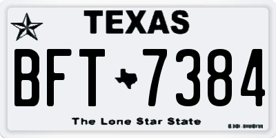 TX license plate BFT7384
