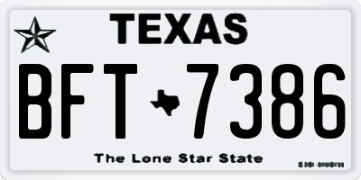 TX license plate BFT7386