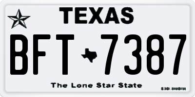 TX license plate BFT7387
