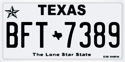 TX license plate BFT7389
