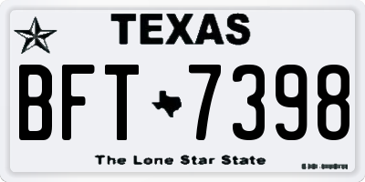 TX license plate BFT7398