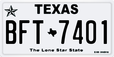 TX license plate BFT7401