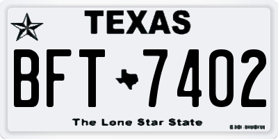 TX license plate BFT7402