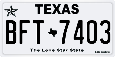 TX license plate BFT7403