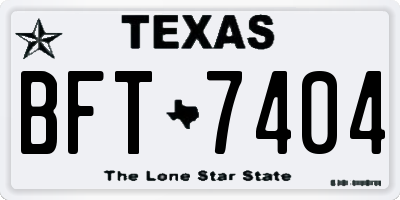 TX license plate BFT7404