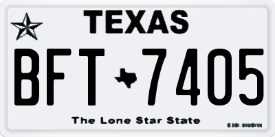 TX license plate BFT7405