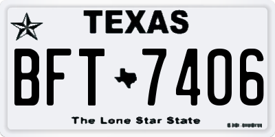 TX license plate BFT7406