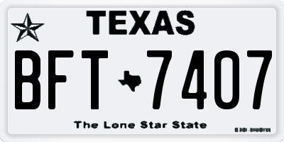 TX license plate BFT7407