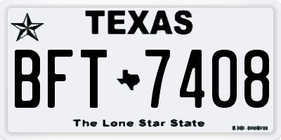TX license plate BFT7408