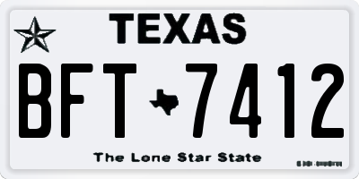 TX license plate BFT7412
