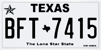TX license plate BFT7415