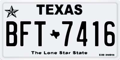 TX license plate BFT7416