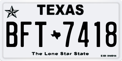 TX license plate BFT7418