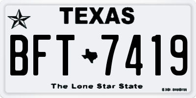 TX license plate BFT7419