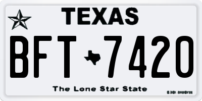 TX license plate BFT7420