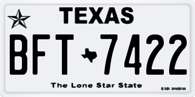 TX license plate BFT7422