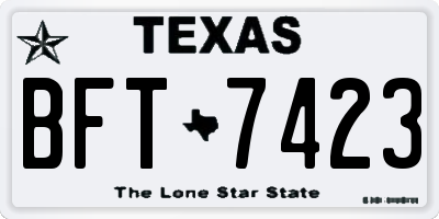 TX license plate BFT7423