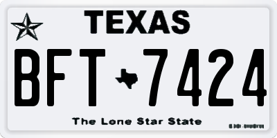 TX license plate BFT7424