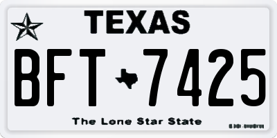 TX license plate BFT7425