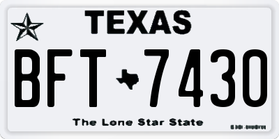 TX license plate BFT7430