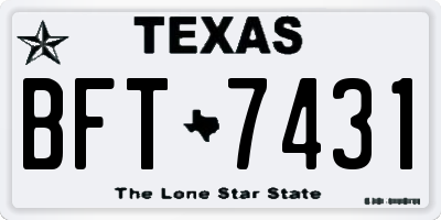 TX license plate BFT7431