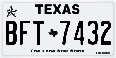 TX license plate BFT7432