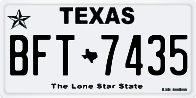 TX license plate BFT7435