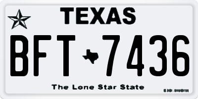 TX license plate BFT7436