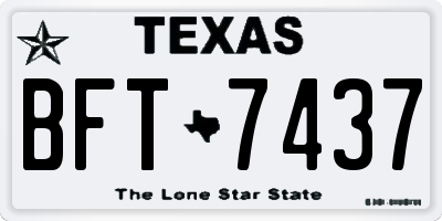 TX license plate BFT7437