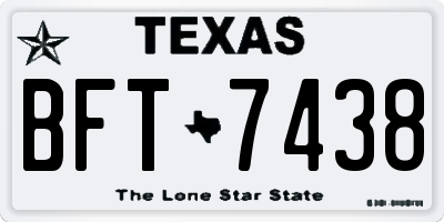 TX license plate BFT7438