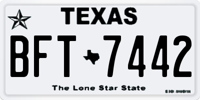 TX license plate BFT7442