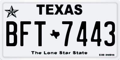 TX license plate BFT7443