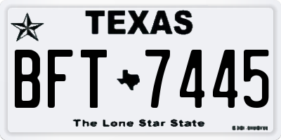 TX license plate BFT7445
