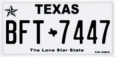 TX license plate BFT7447