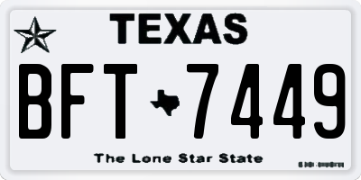 TX license plate BFT7449