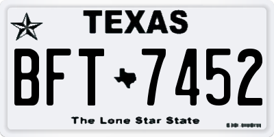 TX license plate BFT7452