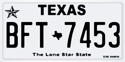 TX license plate BFT7453