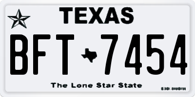 TX license plate BFT7454