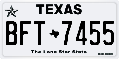 TX license plate BFT7455