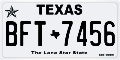 TX license plate BFT7456