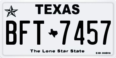 TX license plate BFT7457