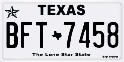 TX license plate BFT7458