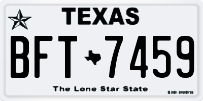 TX license plate BFT7459
