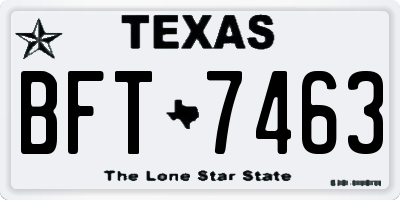 TX license plate BFT7463