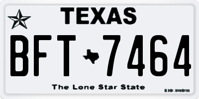 TX license plate BFT7464