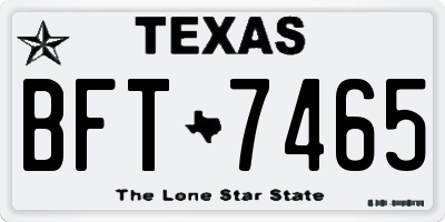 TX license plate BFT7465