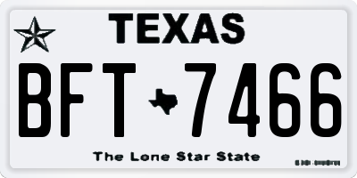 TX license plate BFT7466