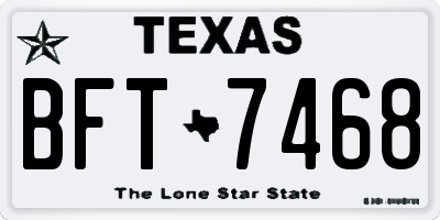 TX license plate BFT7468
