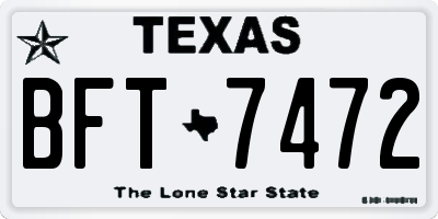 TX license plate BFT7472